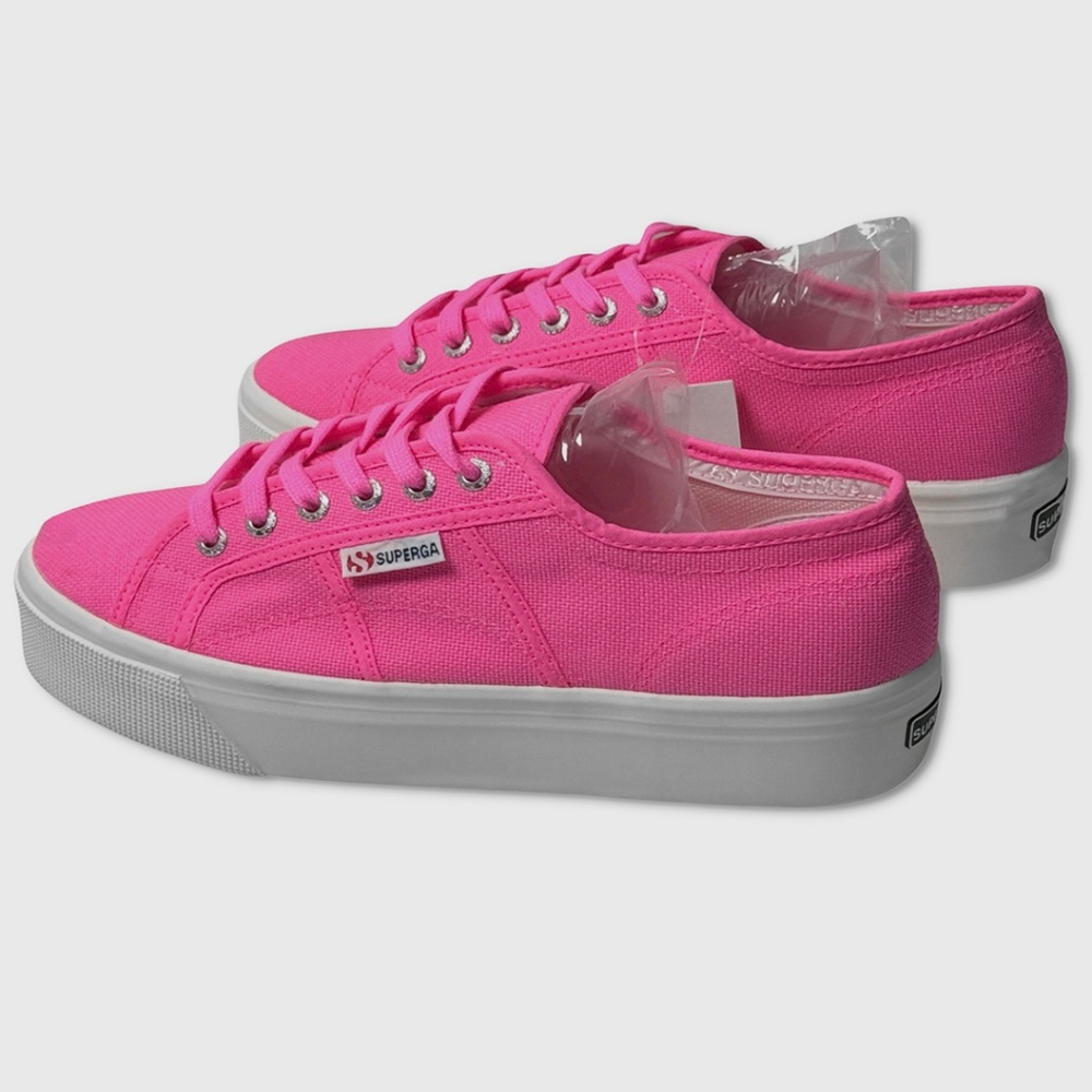 Superga 2790 Platform Sneakers / Shoes - NEW Womens 7 Neon Pink - #46738-CL2